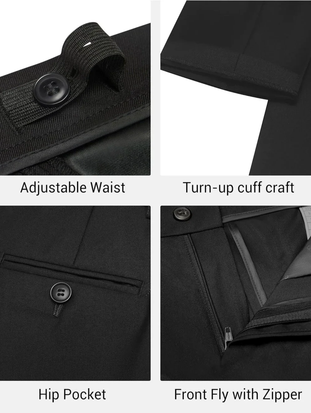 Classic Black Boys Suit Jacket & Pants Set with White Shirt